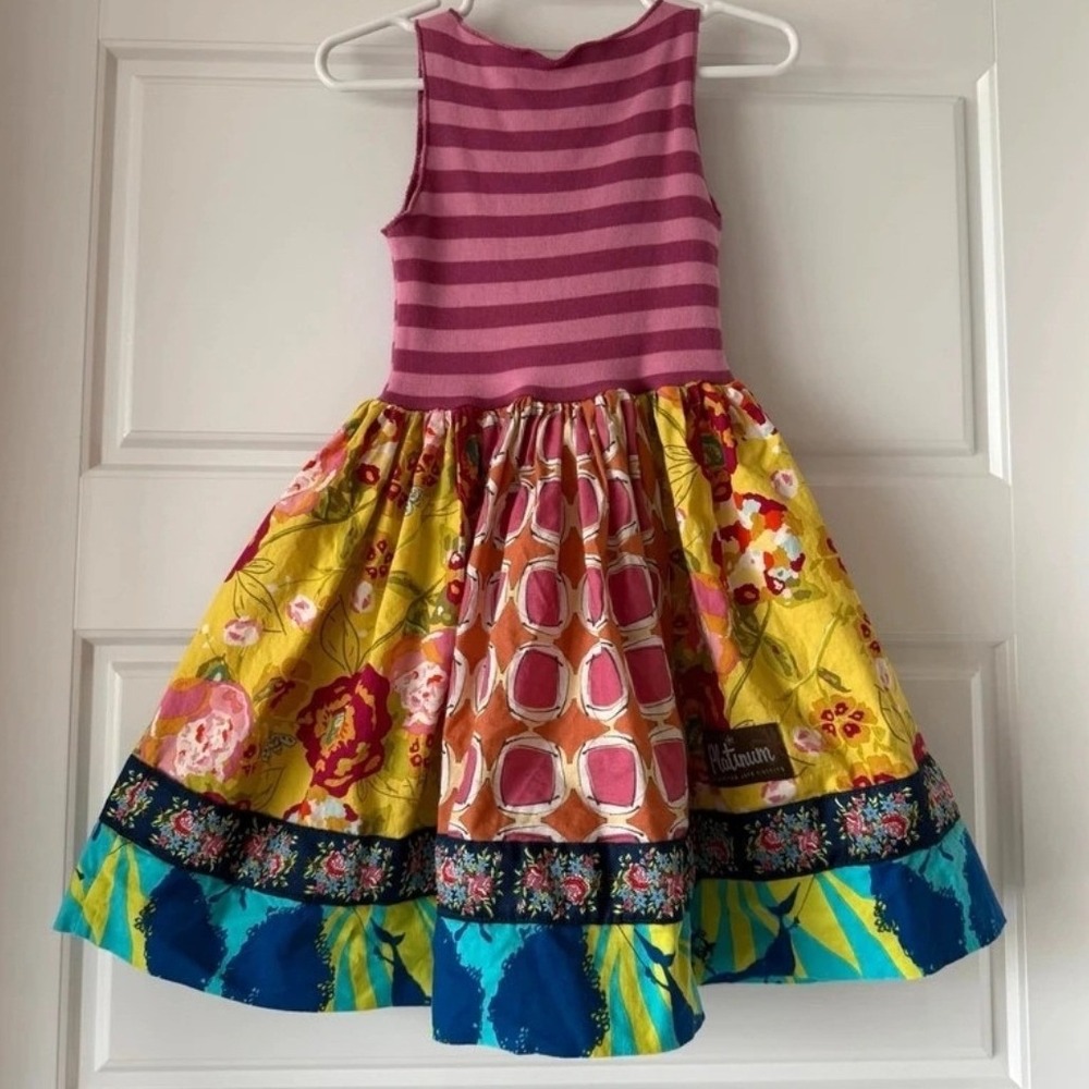 Platinum Matilda Jane Dress 9/12 Girls 4 Patchwork Floral Print Striped Colorful